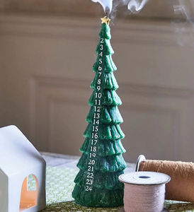 Graham & Green - green advent christmas tree - Candela Decorativa