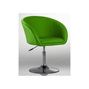 WHITE LABEL - fauteuil lounge pivotant cuir vert - Poltrona Girevole