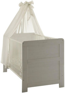 WHITE LABEL - lit bébé à barreaux coloris pin blanc - Letto Pieghevole Neonato