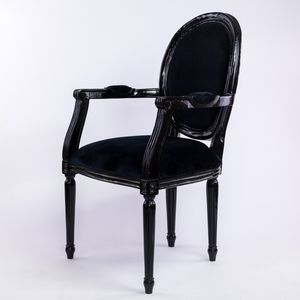 DECO PRIVE - fauteuil cabriolet noir - Poltrona Medaglione