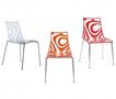 Sedia-WHITE LABEL-Lot de 2 chaises design TRIBAL transparente et ant