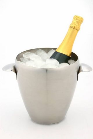 WHITE LABEL - Secchiello per ghiaccio-WHITE LABEL-Seau à champagne en inox