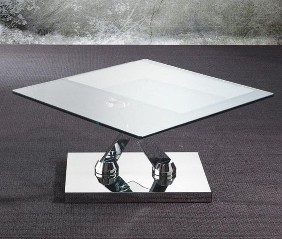 WHITE LABEL - Tavolino soggiorno con ripiano-WHITE LABEL-Table basse BRAF design en verre