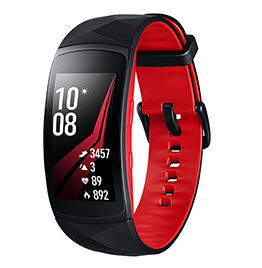 Samsung - Braccialetto collegato-Samsung-Gear Fit2 Pro L Noir Rouge